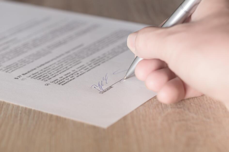 11signature on legal document